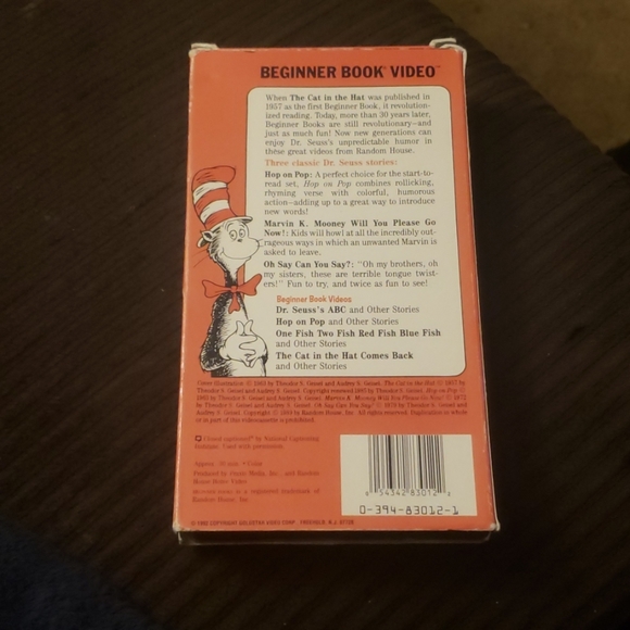 Dr. Seuss Hop on Pop VHS 1989 - Picture 2 of 3